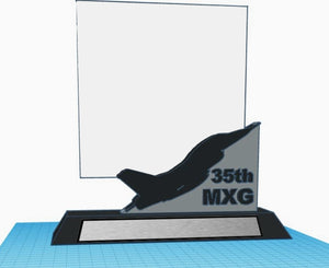 (SMALL) 7" Tall "35th MXG" Desk Plaque GLASS TOP #DP-77-GTMXG-01