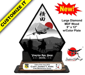 (LARGE) 12"H Diamond Shape - Made with MDF wood #DS-BK12-005