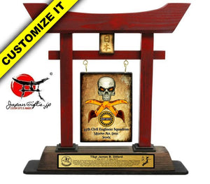 (LARGE) 14" Torii Gate w/Wood Center & Plate #T-L302-WP