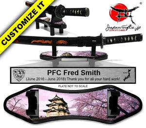 (SMALL) Desk Sword and Base w/Artwork & Plate #DS-SH106-AP