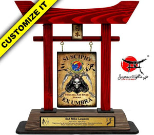 (SMALL) 12" Torii Gate w/Wood Center & Plate #T-S101-WP