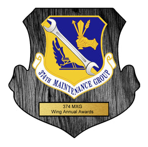 11" x 11" Wall Plaque "CUSTOMIZED" 374 MXG Wing, Yokota (Annual Awards)