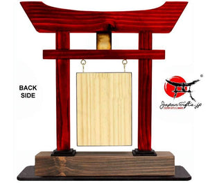 (LARGE) 14" Red Torii Gate w/Color Plate/Wood Center #T-L055-CP