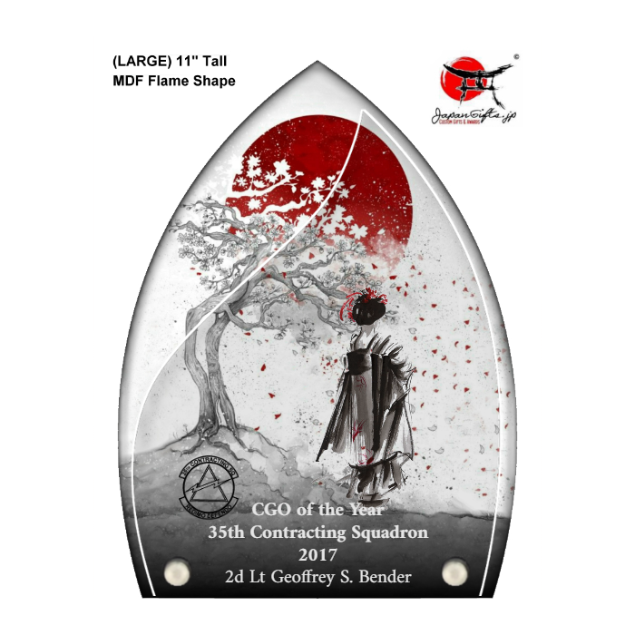 (LARGE) 11" Tall MDF & Acrylic Flame Shape 2 Layered #MDF-FLM-L01