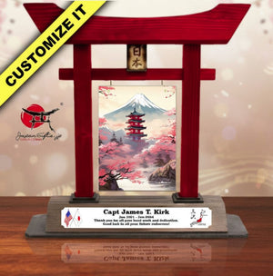 (LARGE) 14" Torii Gate w/Color Plate/Acrylic Center  #T-L083-A