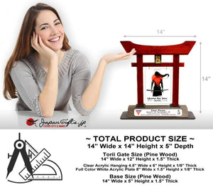 (LARGE) 14" Torii Gate w/Color Plate/Acrylic "CUSTOMIZED" MPOY Awards