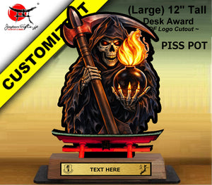 (LARGE) 12" Tall Desk Award MDF logo cutout "CUSTOMIZED" 35th MXG Pisspot