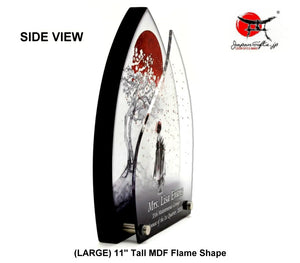 (LARGE) 11" Tall MDF & Acrylic Flame "CUSTOMIZED" 35th HCOS Award