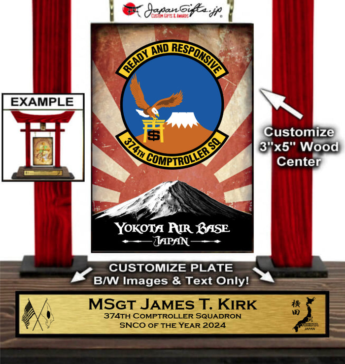 (Small) 12" Tall Red Torii Gate "CUSTOMIZED" 374th CPTS Annual Award