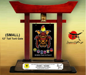 (SMALL) 12" Torii Gate Red "CUSTOMIZED" Kadena AB, MPOY Awards - Flame -
