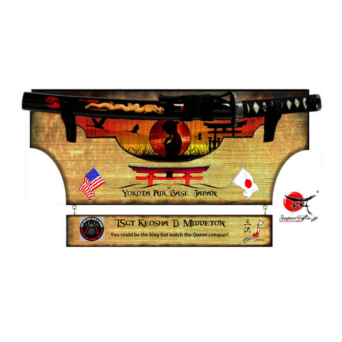 Small Sword 23" x 14" Wall Plaque "Removable Sword" with Drop Down #SW-S024-RDD