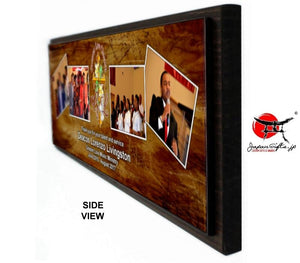 (LARGE) 23" x 7" Four Photo Plaque "CUSTOMIZED" TEST#543