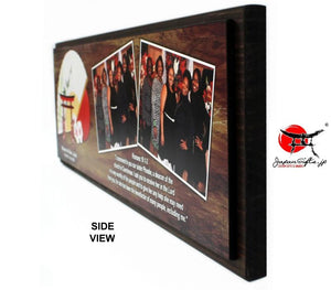 (LARGE) 23" x 7" Two Photo Plaque "CUSTOMIZED" TEST#705