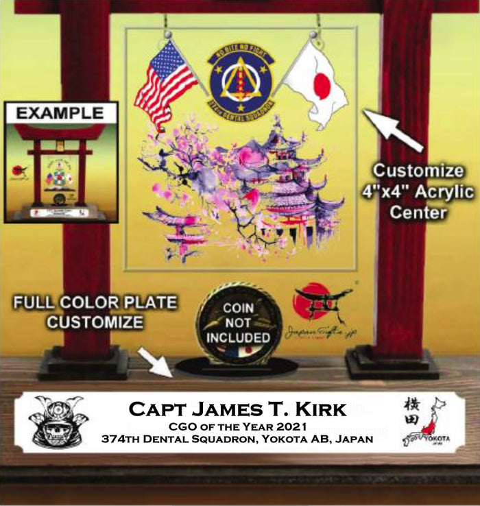 (LARGE) 14" Tall Torii Gate Red "CUSTOMIZED" 374th Dental Squadron Annuals 2021