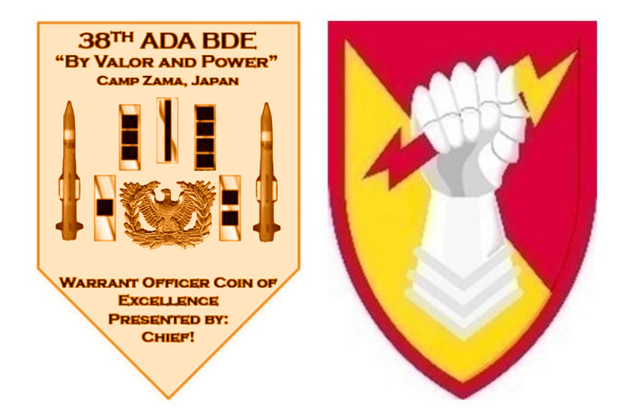 38th ADA BDE "CUSTOMIZED" Camp Zama (50qty Coins) Gold Polished Plating