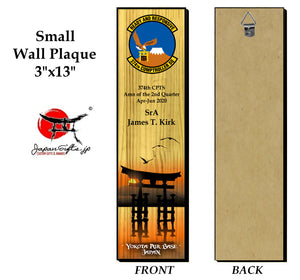 (SMALL) 3"x13" MDF Wood Vertical Wall Plaque "CUSTOMIZED" 374th Yokota (QUARTERLY AWARD)