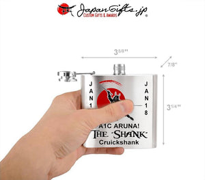 (SMALL) 5oz Metal Hip Flask (Optional Box) #HF-S003-OB