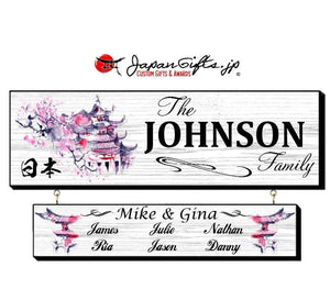 23" x 7" Family Sign w/Drop Down "Cherry Blossoms" #35