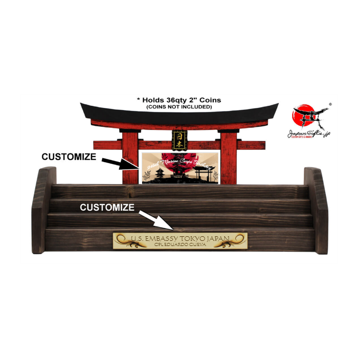 (LARGE) Coin Rack Torii with Plate 4-Tier w/Plate #CRT-BP-001