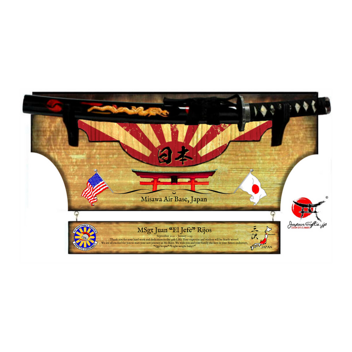 Small Sword 23" x 14" Wall Plaque "Removable Sword" with Drop Down #SW-S024-RDD