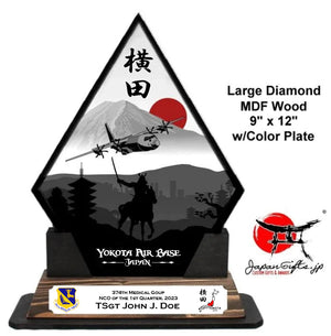 (LARGE) 12" Tall Diamond Shaped MDF "CUSTOMIZED" 374th MDG Award