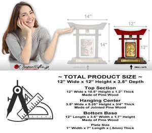 Small (12" Tall) Torii Gate "Red - Misawa Geisha" with Clear Acrylic #5