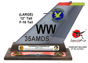 (LARGE) 12" Tall F-16 "Color Imprinted Acrylic" Tail Flash Desk Plaque #TF-F16-L04