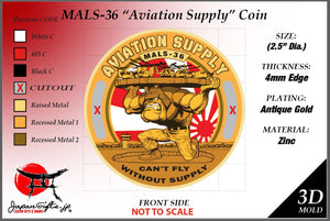 COIN ORDER "MALS-36, Aviation Supply" 115qty Coins "CUSTOMIZED"