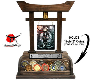(LARGE) Torii Gate w/Coin Rack Holds 12qty 2" Coins #TG-CR12-02