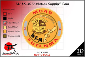 COIN ORDER "MALS-36, Aviation Supply" 115qty Coins "CUSTOMIZED"