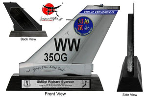 9" Small (Thin 2mm, Acrylic) F-16 Tail "35th OG" Quarterly Awards