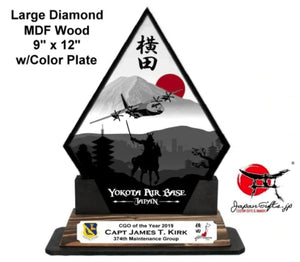 (LARGE) 12"H Diamond Shape - Made with MDF "CUSTOMIZED" 374th MXG Annual Awards