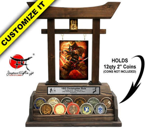 (LARGE) Torii Gate w/Coin Rack Holds 12qty 2" Coins #TG-CR12-01