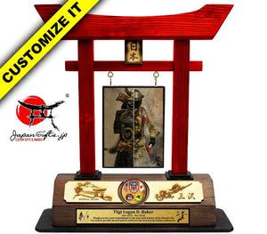 (LARGE) Torii Gate, w/Burned Top Plate & Coin #T-L013-BC