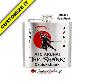 (SMALL) 5oz Metal Hip Flask (Optional Box) #HF-S001-OB